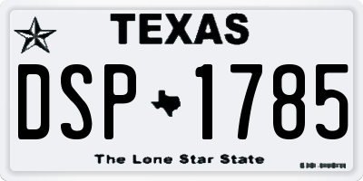 TX license plate DSP1785