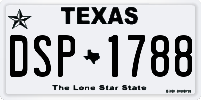TX license plate DSP1788