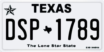 TX license plate DSP1789