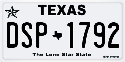 TX license plate DSP1792