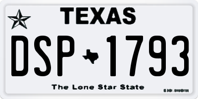 TX license plate DSP1793