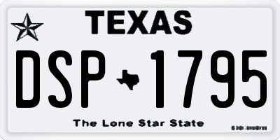 TX license plate DSP1795