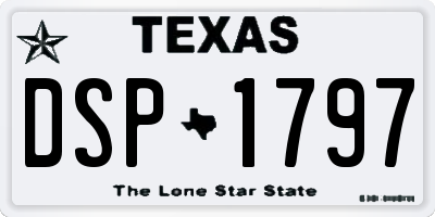 TX license plate DSP1797