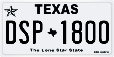 TX license plate DSP1800