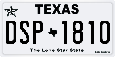 TX license plate DSP1810