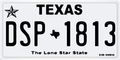 TX license plate DSP1813