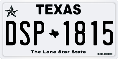 TX license plate DSP1815