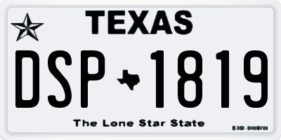 TX license plate DSP1819