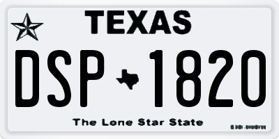 TX license plate DSP1820