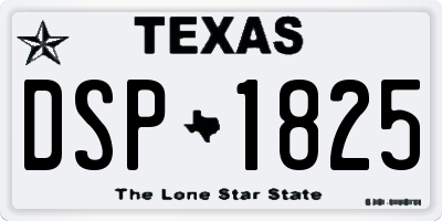 TX license plate DSP1825