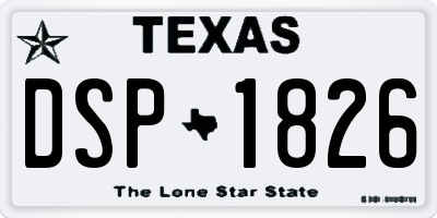 TX license plate DSP1826