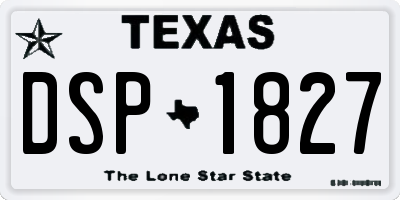 TX license plate DSP1827