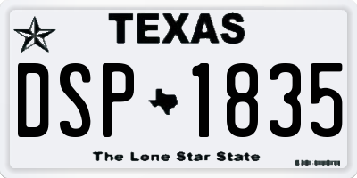 TX license plate DSP1835