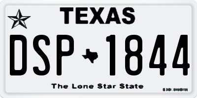 TX license plate DSP1844