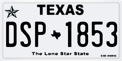 TX license plate DSP1853