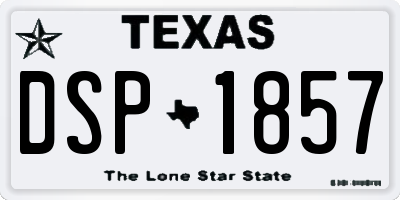 TX license plate DSP1857