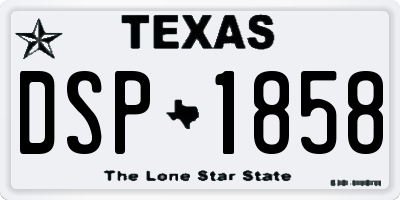 TX license plate DSP1858