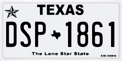 TX license plate DSP1861