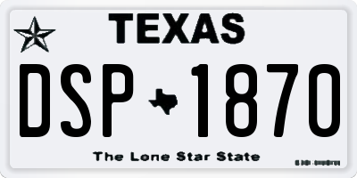 TX license plate DSP1870