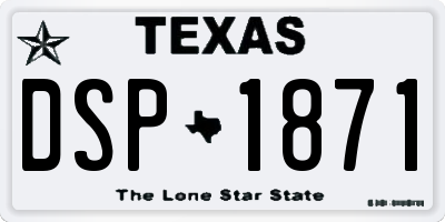 TX license plate DSP1871