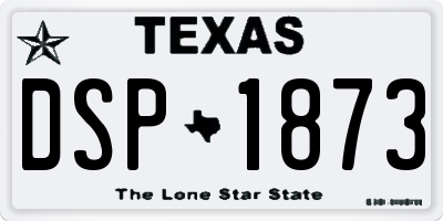 TX license plate DSP1873