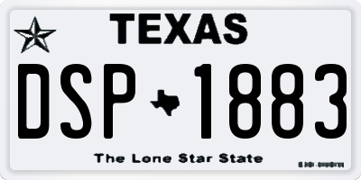TX license plate DSP1883
