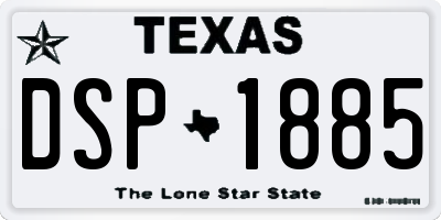 TX license plate DSP1885