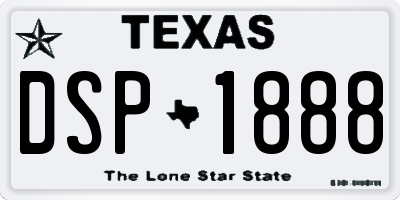 TX license plate DSP1888