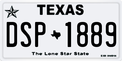 TX license plate DSP1889