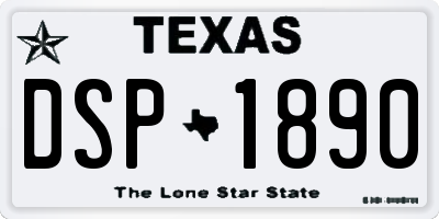TX license plate DSP1890