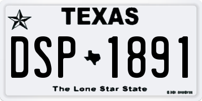 TX license plate DSP1891