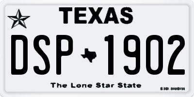 TX license plate DSP1902