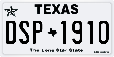 TX license plate DSP1910