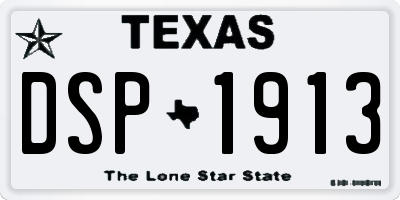 TX license plate DSP1913