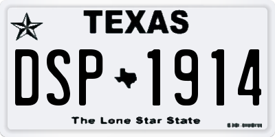TX license plate DSP1914