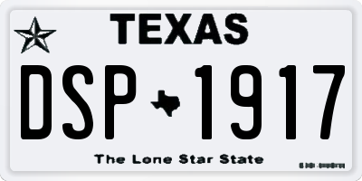 TX license plate DSP1917