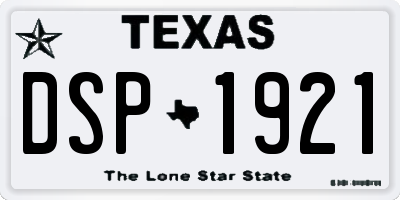 TX license plate DSP1921