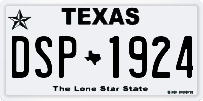 TX license plate DSP1924