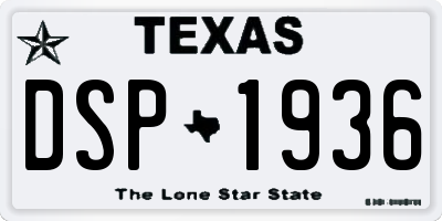 TX license plate DSP1936