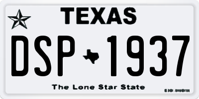 TX license plate DSP1937