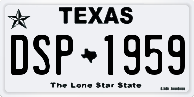 TX license plate DSP1959
