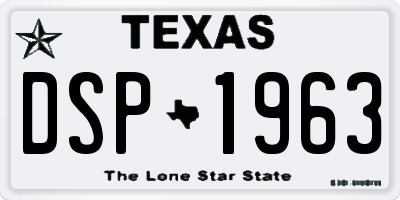 TX license plate DSP1963