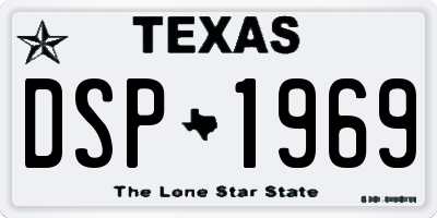 TX license plate DSP1969