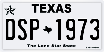 TX license plate DSP1973