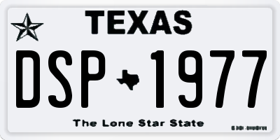 TX license plate DSP1977