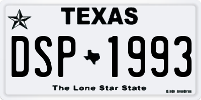 TX license plate DSP1993