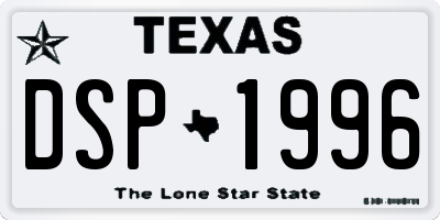 TX license plate DSP1996