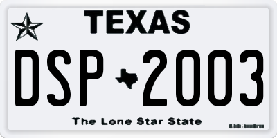 TX license plate DSP2003