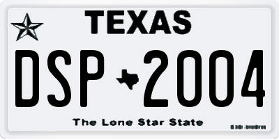 TX license plate DSP2004