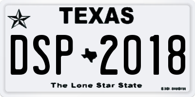 TX license plate DSP2018